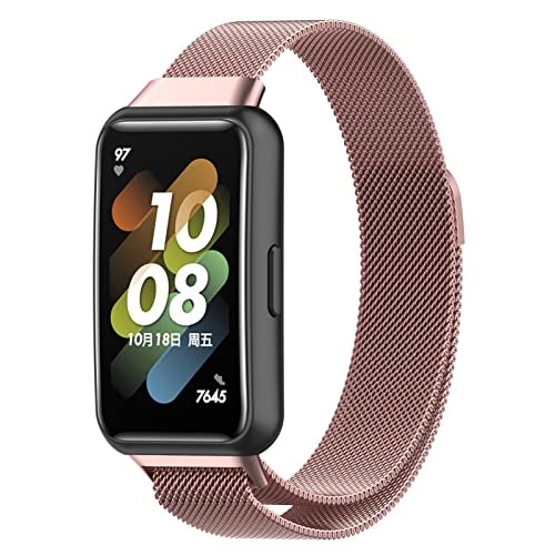 ZHIYONG Armband für Huawei Band 7 / Honor Band 7 Armband, Huawei Band 7 / Honor Band 7 Armband Metal Mesh Edelstahl Damen Herren Armband mit Magnet Kompatibel mit Huawei Band 7 / Honor Band 7 (J) von ZHIYONG