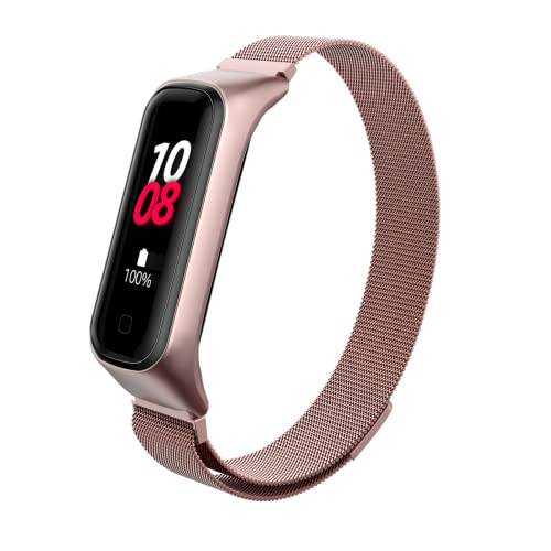 ZHIYONG Armband für Samsung Galaxy Fit 2 Armband, Samsung Galaxy Fit 2 Armband Metal Mesh Edelstahl Damen Herren Armband mit Magnet Kompatibel mit Samsung Galaxy Fit 2 (A) von ZHIYONG