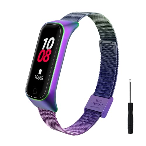 ZHIYONG Ersatzarmband für Samsung Galaxy Fit 2 Armband für Damen/Herren, Ersatz Edelstahl Metall Armband Kompatibel mit Samsung Galaxy Fit 2 (A) von ZHIYONG