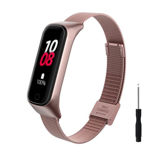 ZHIYONG Ersatzarmband für Samsung Galaxy Fit 2 Armband für Damen/Herren, Ersatz Edelstahl Metall Armband Kompatibel mit Samsung Galaxy Fit 2 (B) von ZHIYONG