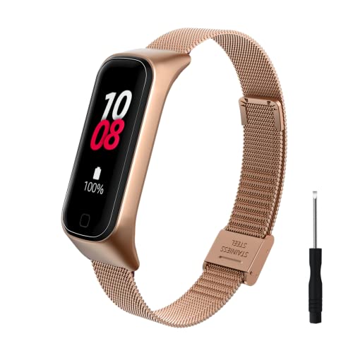 ZHIYONG Ersatzarmband für Samsung Galaxy Fit 2 Armband für Damen/Herren, Ersatz Edelstahl Metall Armband Kompatibel mit Samsung Galaxy Fit 2 (D) von ZHIYONG