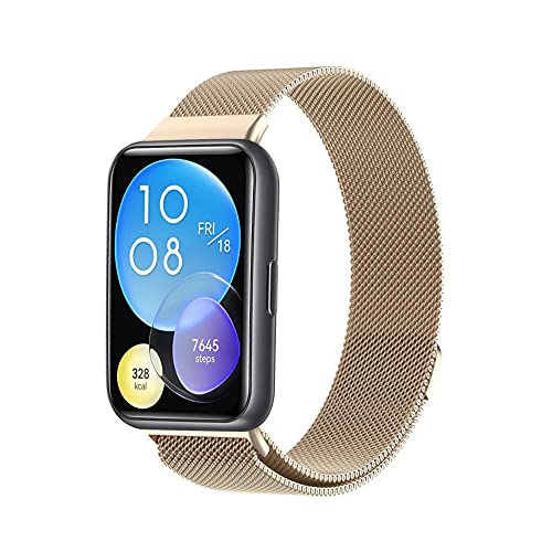 ZHIYONG Gradient Armband Kompatibel mit Huawei Watch Fit 2 New Armband, Metal Mesh Edelstahl Damen Herren Magnet für (M) von ZHIYONG
