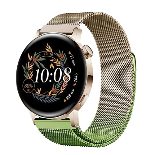 ZHIYONG Gradient Armband Kompatibel mit Huawei Watch GT2 42mm, Metal Mesh Edelstahl Damen Herren Magnet für (B) von ZHIYONG