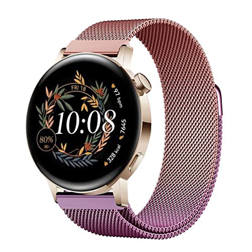 ZHIYONG Gradient Armband Kompatibel mit Huawei Watch GT3 42mm Armband, Metal Mesh Edelstahl Damen Herren Magnet für (C) von ZHIYONG