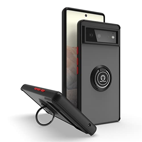 ZHIYONG Hülle Für Google Pixel 6, Ultra-Dünn Hardcase PC Handyhülle Mit 360 ° Verdrehbare Ring und Kickstand mit Magnet auf Backcover Schutzhülle Kompatibel mit Google Pixel 6 Cover Case (B) von ZHIYONG