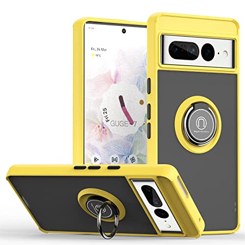 ZHIYONG Hülle Für Google Pixel 7 Pro, Ultra-Dünn Hardcase PC Handyhülle Mit 360 ° Verdrehbare Ring und Kickstand mit Magnet auf Backcover Schutzhülle Kompatibel mit Google Pixel 7 Pro Cover Case (B) von ZHIYONG