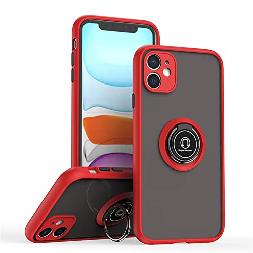 ZHIYONG Hülle Für iPhone 11, Ultra-Dünn Hardcase PC Handyhülle Mit 360 ° Verdrehbare Ring und Kickstand mit Magnet auf Backcover Schutzhülle Kompatibel mit iPhone 11 Cover Case (C) von ZHIYONG
