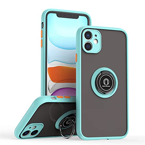 ZHIYONG Hülle Für iPhone 11, Ultra-Dünn Hardcase PC Handyhülle Mit 360 ° Verdrehbare Ring und Kickstand mit Magnet auf Backcover Schutzhülle Kompatibel mit iPhone 11 Cover Case (E) von ZHIYONG