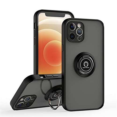 ZHIYONG Hülle Für iPhone 12 Pro, Ultra-Dünn Hardcase PC Handyhülle Mit 360 ° Verdrehbare Ring und Kickstand mit Magnet auf Backcover Schutzhülle Kompatibel mit iPhone 12 Pro Cover Case (B) von ZHIYONG