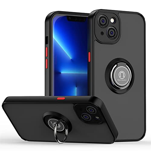 ZHIYONG Hülle Für iPhone 14, Ultra-Dünn Hardcase PC Handyhülle Mit 360 ° Verdrehbare Ring und Kickstand mit Magnet auf Backcover Schutzhülle Kompatibel mit iPhone 14 Cover Case (H) von ZHIYONG