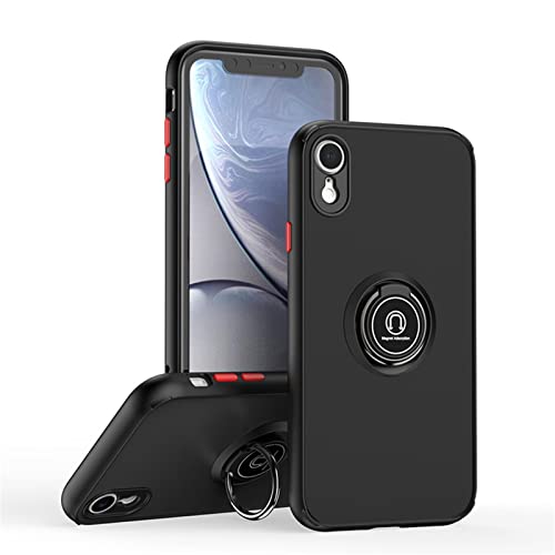 ZHIYONG Hülle Für iPhone XR, Ultra-Dünn Hardcase PC Handyhülle Mit 360 ° Verdrehbare Ring und Kickstand mit Magnet auf Backcover Schutzhülle Kompatibel mit iPhone XR Cover Case (A) von ZHIYONG