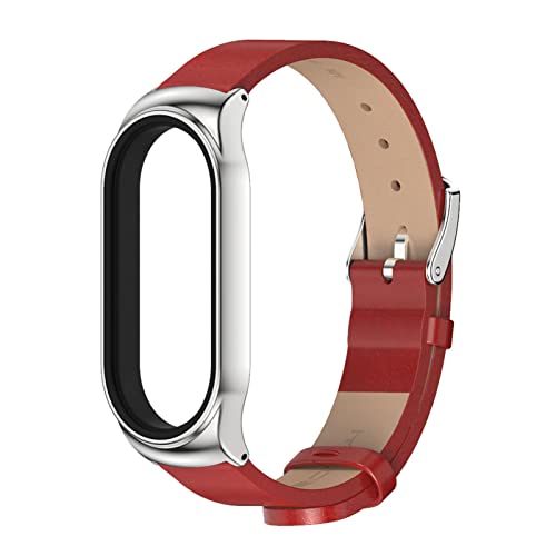 ZHIYONG Leder Armband für Xiaomi Mi Band 7 Armband, Xiaomi Mi Band 7 Blumen Lederband Ersatzband mit Edelstahl-Verschluss Kompatibel mit Xiaomi Mi Band 7 2022 Armband (C) von ZHIYONG