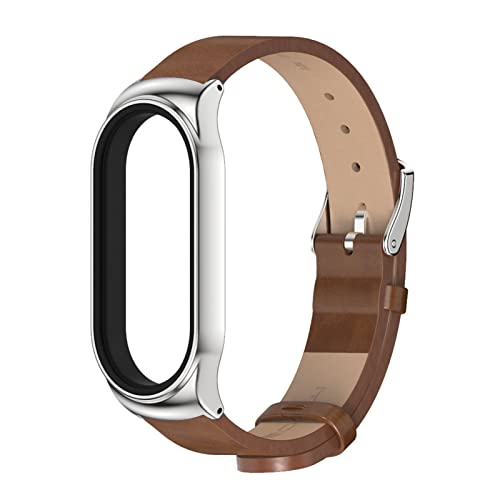 ZHIYONG Leder Armband für Xiaomi Mi Band 7 Armband, Xiaomi Mi Band 7 Blumen Lederband Ersatzband mit Edelstahl-Verschluss Kompatibel mit Xiaomi Mi Band 7 2022 Armband (F) von ZHIYONG