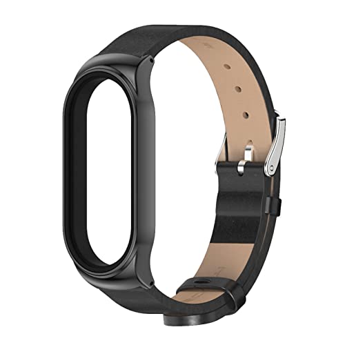 ZHIYONG Leder Armband für Xiaomi Mi Band 7 Armband, Xiaomi Mi Band 7 Blumen Lederband Ersatzband mit Edelstahl-Verschluss Kompatibel mit Xiaomi Mi Band 7 2022 Armband (G) von ZHIYONG