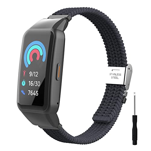 ZHIYONG Nylon Armband Kompatibel mit Huawei Band 6 Armband, Honor Band 6 Armband Nylon Geflochten Einstellbar Elastisch Dehnbarer Ersatz Sport Armband für Huawei Band 6 / Honor Band 6 (E) von ZHIYONG