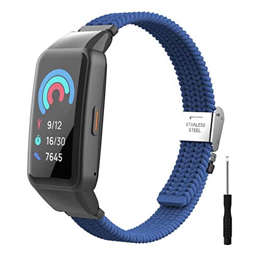ZHIYONG Nylon Armband Kompatibel mit Huawei Band 6 Armband, Honor Band 6 Armband Nylon Geflochten Einstellbar Elastisch Dehnbarer Ersatz Sport Armband für Huawei Band 6 / Honor Band 6 (H) von ZHIYONG