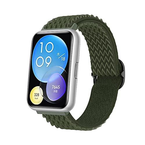 ZHIYONG Nylon Armband für Huawei Watch Fit 2 Armband, Nylon Geflochten Einstellbar Elastisch Dehnbarer Ersatz Sport Armband Kompatibel mit Armband Huawei Watch Fit 2 (31) von ZHIYONG