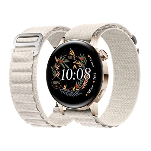 ZHIYONG Nylon Loop Kompatibel mit Huawei Watch GT3 46mm Armband, 22MM Verstellbares Stoff Sport Nylon Geflochten Ersatz G Haken Band Armband für Huawei Watch GT3 46mm (A) von ZHIYONG