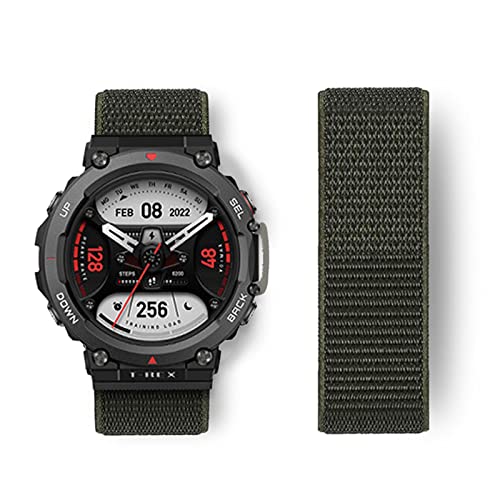 ZHIYONG Nylon Solo Loop Armband für Amazfit T-Rex 2, Amazfit T-Rex 2 Nylon Armbänder Uhrenarmband Sport Ersatzband Kompatibel mit Amazfit T-Rex 2 Armband (17) von ZHIYONG