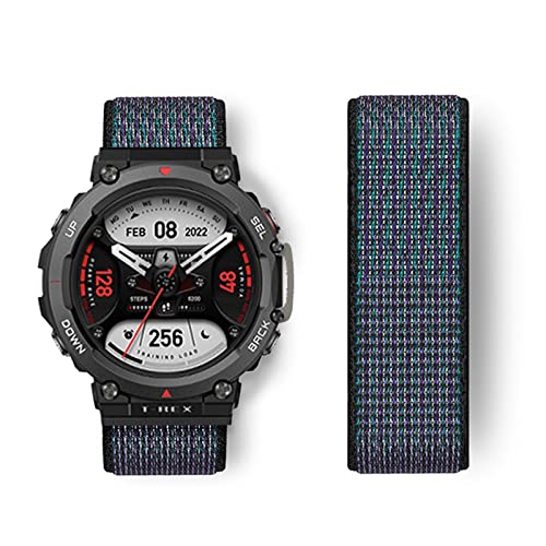 ZHIYONG Nylon Solo Loop Armband für Amazfit T-Rex 2, Amazfit T-Rex 2 Nylon Armbänder Uhrenarmband Sport Ersatzband Kompatibel mit Amazfit T-Rex 2 Armband (6) von ZHIYONG