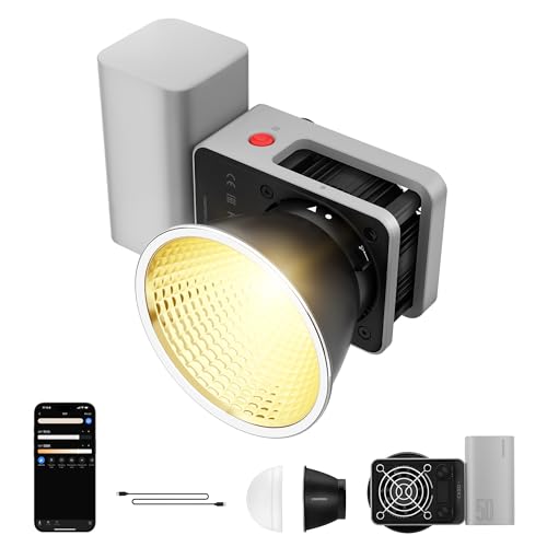 ZHIYUN CINEPEER CX50 Videolicht [Official] 50W Videoleuchte Led mit 4500mAh Akku, Bi-Color Handheld Fülllicht mit APP/2700-6500K/CRI≥95/TLCI≥96/13 Effekte, Video/Foto Kamera Licht für YouTube TikTok von ZHIYUN