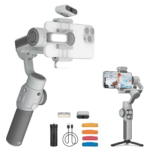 ZHIYUN CINEPEER Smooth 5E Combo[Official] Smartphone Gimbal, Intelligentes AI Tracking, Integriertes & Magnetisches Fülllicht, 3 Achsen Gimbal, Intelligente Bearbeitung, Apple Watch Fernbedienung von ZHIYUN