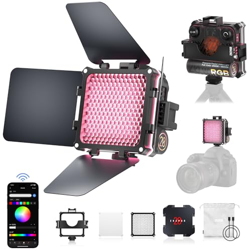 ZHIYUN Fiveray M20C Combo [Official] Videolicht RGB 20W, LED Streaming Licht, Magnetisch Videoleuchte mit 1950 Lux/ 2500~10000K/ 4500mAh/ CRI 94+/ Bluetooth, mit Gitter/Diffusor/Scheunentor/Tasche von ZHIYUN