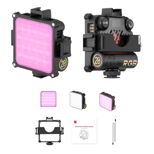 ZHIYUN M20C 20 W RGB tragbares Kamera-Videolicht, 4500 mAh wiederaufladbares Vollfarb-LED-Fotolicht TLCI 96+ CRI 94+ CCT 2500 K-10000 K mit 9 Lichteffekten, unterstützt magnetische Anziehung von ZHIYUN
