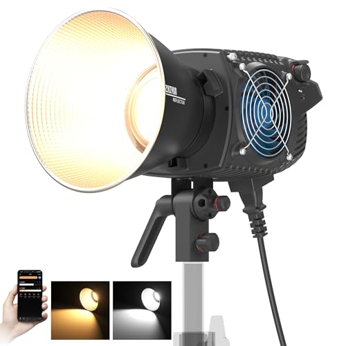 ZHIYUN MOLUS B300[Official] Video Licht 300W, COB LED Videoleuchte mit Bowens Mount, Bi-Color Studiolicht mit 63200LUX/1m/ 2700K-6500K/ CRI ≥95/ TLCI ≥97/ APP Steuerung, 13 Lichteffekte, Dauerlicht von ZHIYUN