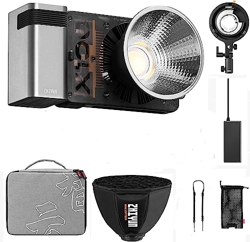 ZHIYUN MOLUS X100 Pro 100W COB LED-Videolampen zweifarbige permanente Ausgangsbeleuchtung 2700K-6500K, Bluetooth-Anwendungssteuerung, Bowens Installationskit, DC/PD-Stromversorgung von ZHIYUN