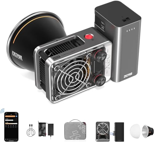 ZHIYUN Videolicht Molus X60 Combo [Official] 60W mit 2550mAh Akku, Bi-Color COB LED Videoleuchte, Video/Foto Kamera Licht mit 2680 Lux/ 2700~6500K/ CRI 95+/ TLCI 97+/ Bluetooth/ 9 Effekte, 313g von ZHIYUN