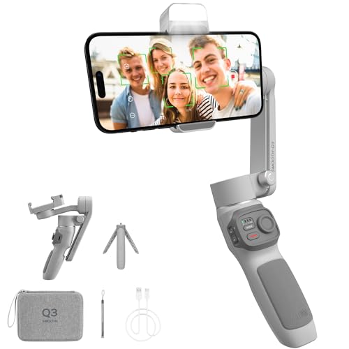Zhi Yun Smooth Q3 Combo [Official] Gimbal Smartphone Stabilisator, 3-Achsen Handy Gimbal mit Fülllicht vom Touch-Button-Typ, Smartphone Gimbal für iPhone&Android, Vlogging, YouTube, TikTok von ZHIYUN