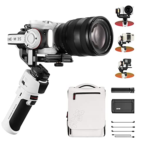 Zhiyun Crane M3 S Combo Gimbal Stabilizer für DSLR spiegellose Kameras 3-Achsen Handheld Video Stabilizer Kompatibel mit Gopro, Action Kamera, Smartphone, Stativ Telefon Clip enthalten von ZHIYUN