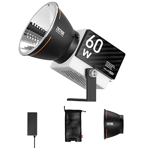 Zhiyun G60 Bi-Color LED-Videoleuchte, 60 W tragbares Fotolicht, mit App-Steuerung, 11194 Lux bei 0,5 m, CRI 96+, TLCI 97+, 2700–6500 K,für Fotografie und YouTube-Video von ZHIYUN