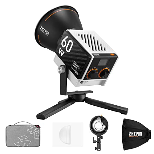 Zhiyun MOLUS G60 Combo Bi-Color Pocket COB Lights,60W LED Video Light 11194Lux with Reflector 2700K-6200K CRI≥96TLCI≥97 Film Light Support DC and Type-C Charge APP Control von ZHIYUN