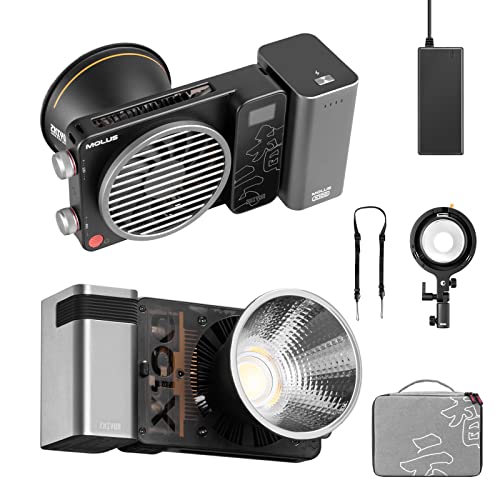 Zhiyun MOLUS X100 Combo LED Videoleuchte 100W Einstellbare 2700K-6500K LED Studio Dauerbeleuchtung Unterstützt APP-Steuerung mit Batterie Bowens Mount Adapter von ZHIYUN