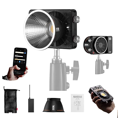 Zhiyun Molus X100 Led Video Licht,100w 2700K~6500K Bi-Color Studio Licht mit Bluetooth Mesh für Studio Beleuchtung Outdoor Fotografie Videografie von ZHIYUN