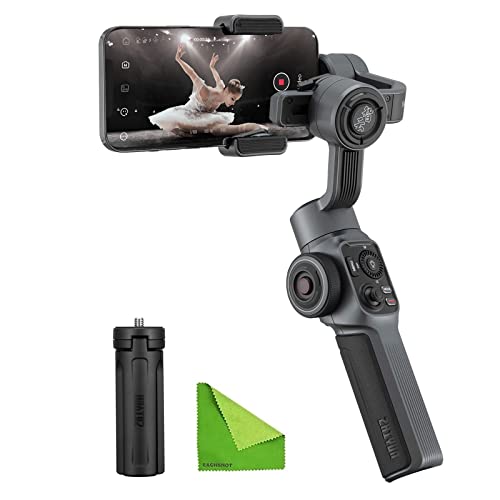 Zhiyun Smooth-5 Professioneller Gimbal Stabilisator für iPhone 13 Pro Max Mini 12 11 XS X XR 8 7 6 Plus Android Smartphone Handy 3-Achsen Gimble w/Gesicht Objekt Tracking Bewegung Zeitraffer POV von ZHIYUN