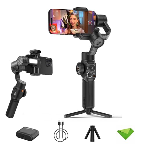 ZHIYUN Smooth 5S AI Combo Gimbal Stabilisator für Smartphone, 3-Achsen-Telefon-Gimbal, AI-Tracking-Stabilisator für Videoaufnahmen, für Android für iPhone 14 Pro Max Plus 13 12 11 X XR XS 8 Plus von ZHIYUN