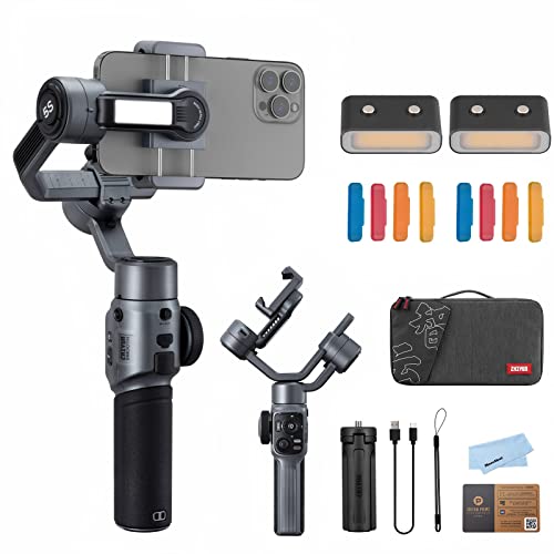 Zhiyun Smooth 5S Combo Gray Gimbal Stabilizer for Smartphone iPhone 14 13 12 11 X 8 Pro Max Plus Samsung Android for YouTube Tiktok Vlogging Zhiyun Smooth 5 Phone Gimbal Upgraded+1PCS Mini LED Light von ZHIYUN