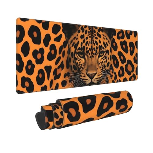 Großes Mauspad mit Leopardenmuster, Gummi-Tastatur-Mauspad, weich, langlebig, rutschfest, für Büro- und Heimspiele, 30 x 80 cm Großes Mauspad mit Leopardenmuster, Gummi-Tastatur-Mauspad, weich, langlebig, rutschfest, für Büro- und Heimspiele, 30 x 80 cm von ZHONGSK