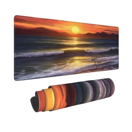 Großes Mauspad mit Sonnenuntergang am Strand/Schreibtisch, Gummi, weich, langlebig, rutschfest, für Büro- und Heimspiele, 30 x 80 cm Großes Mauspad mit Sonnenuntergang am Strand/Schreibtisch, Gummi, weich, langlebig, rutschfest, für Büro- und Heimspiele, 30 x 80 cm von ZHONGSK