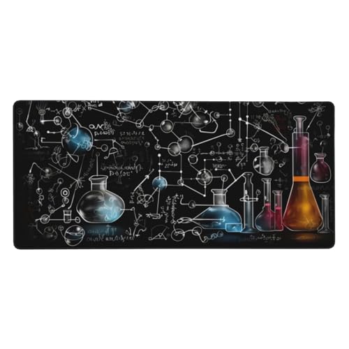 Mauspad, extra große Schreibtischunterlage – abstrakte Wissenschaft Chemie – Computer-Tastatur-Mauspad, Büro-Gaming-Tischschutz, rutschfeste Gummiunterseite, 40 x 90 cm von ZHONGSK