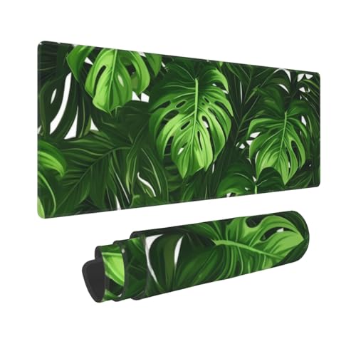 Monstera Deliciosa Bananenhandfläche/Schreibtischunterlage, großes Mauspad, Gummi, Tastatur-Mauspad, weich, langlebig, rutschfest, für Büro- und Heimspiele, 30 x 80 cm Monstera Deliciosa Bananenhandfläche/Schreibtischunterlage, großes Mauspad, Gummi, Tastatur-Mauspad, weich, langlebig, rutschfest, für Büro- und Heimspiele, 30 x 80 cm von ZHONGSK
