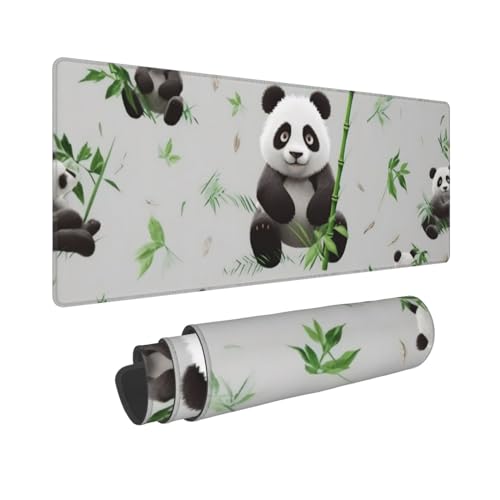 Panda Bambus/Schreibtischunterlage, großes Mauspad, Gummi-Tastatur-Mauspad, weich, langlebig, rutschfest, für Büro- und Heimspiele, 30 x 80 cm Panda Bambus/Schreibtischunterlage, großes Mauspad, Gummi-Tastatur-Mauspad, weich, langlebig, rutschfest, für Büro- und Heimspiele, 30 x 80 cm von ZHONGSK