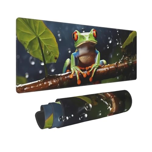 Peace Tree Frosch/Schreibtischunterlage, großes Mauspad, Gummi-Tastatur-Mauspad, weich, langlebig, rutschfest, für Büro- und Heimspiele, 30 x 80 cm Peace Tree Frosch/Schreibtischunterlage, großes Mauspad, Gummi-Tastatur-Mauspad, weich, langlebig, rutschfest, für Büro- und Heimspiele, 30 x 80 cm von ZHONGSK