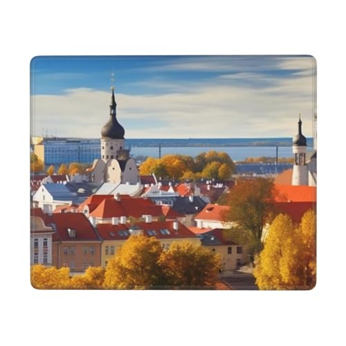 ZHONGSK Mauspad, 22 x 18 x 0,3 cm, Büro-Mauspad, rutschfeste, wasserabweisende Gummiunterseite, langlebig, genähte Kanten, Computer-Mauspad, Tallinn Estland, Stadt, Schreibtisch-Schutzmatte ZHONGSK Mauspad, 22 x 18 x 0,3 cm, Büro-Mauspad, rutschfeste, wasserabweisende Gummiunterseite, langlebig, genähte Kanten, Computer-Mauspad, Tallinn Estland, Stadt, Schreibtisch-Schutzmatte von ZHONGSK