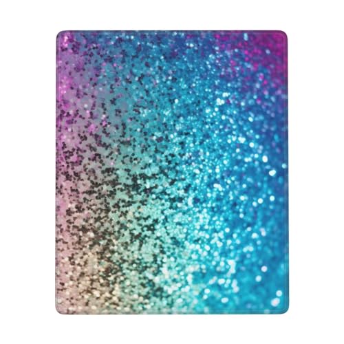 ZHONGSK Mauspad, genähte Kanten, rutschfest, wasserabweisend, Gummiunterseite, Schreibtischunterlage – Glitzer-Pailletten – Gaming-Mauspad, für Desktop und Laptop, 22 x 18 x 0,3 cm von ZHONGSK