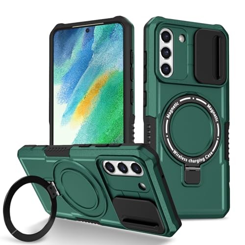 ZHOZEXIN Handyhülle für Samsung Galaxy S21 Ultra 17.3 cm Ringhalter Schiebefenster Magnetischer Fallschutz Stoßfeste Schutzhülle für Samsung Galaxy S21 Ultra (Grün) von ZHOZEXIN