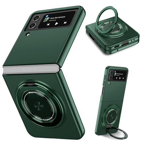 ZHOZEXIN Kompatibel mit Samsung Galaxy Z Flip 4 Hülle, magnetischer Scharnierschutz Stoßfester Matter PC mit Rutschfester Griffschutzhülle für Samsung Galaxy Z Flip 4 5G (Grün) von ZHOZEXIN